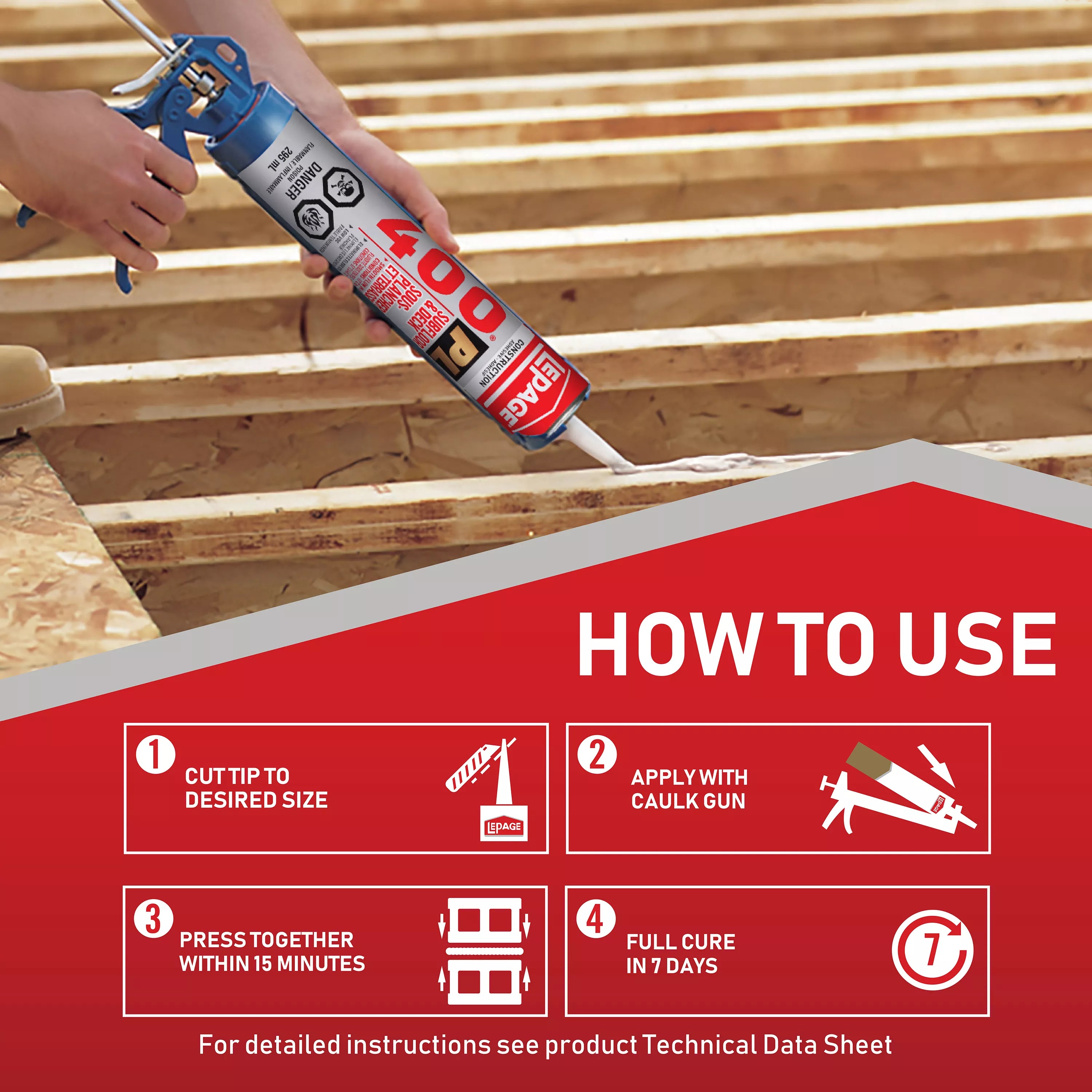 LePage PL400 Subfloor and Deck Adhesive 295ml, Light Tan