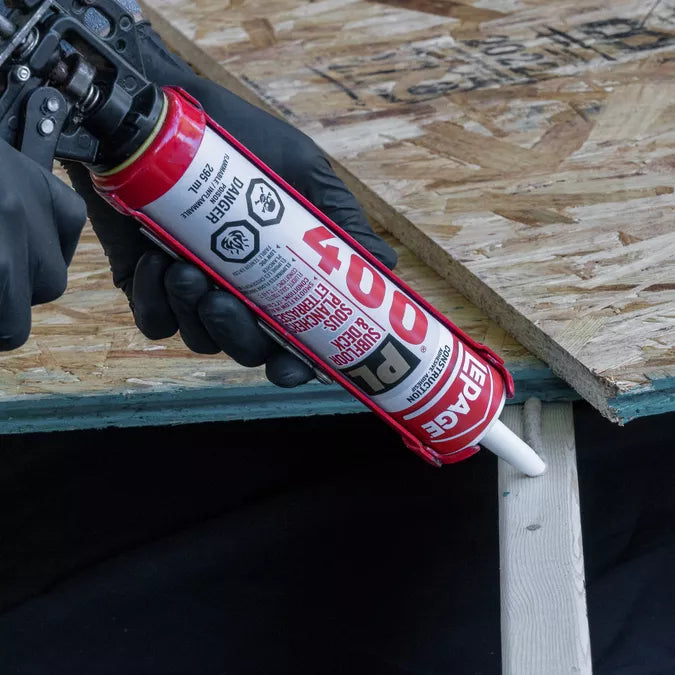 LePage PL400 Subfloor and Deck Adhesive 295ml, Light Tan