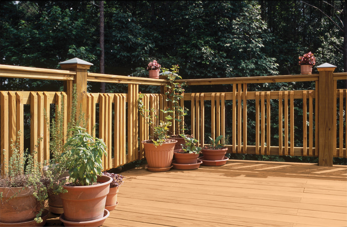 All wood cedar railings