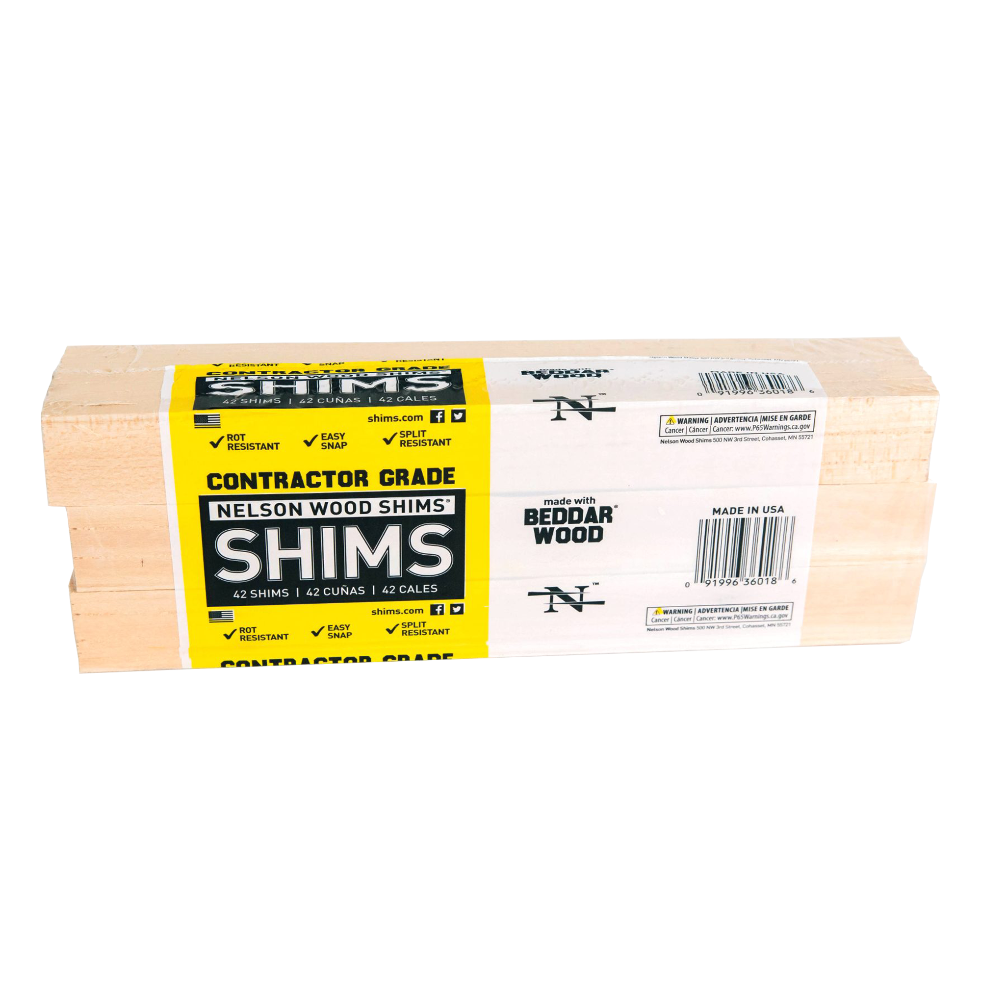 12" Wood Shims Contractor Grade (42/Pack)