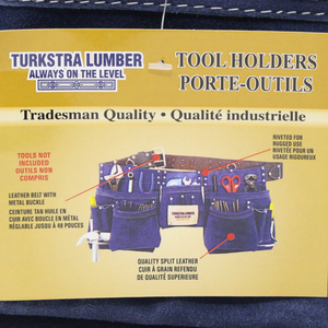 13 Pocket Turkstra Lumber Split Grain Leather Apron, Blue