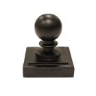 4"x4" Aluminum Ornamental Ball Post Cap, Black