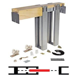 Johnson Pocket Door Hardware set for doors up 36” and openings up to 80”