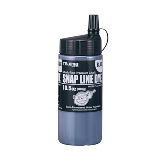 Snap Line Dye, permanent marking chalk, black, easy-fill nozzle, 300g /10.5 oz.
