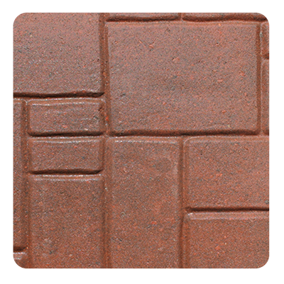 1-1/2"x20"x20" Euro Pattern Patio Stone, Red Range