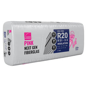 R-20 PINK NEXT GEN FIBERGLAS Insulation 24-inch x 48-inch x 6-inch (128.0 sq.ft.)