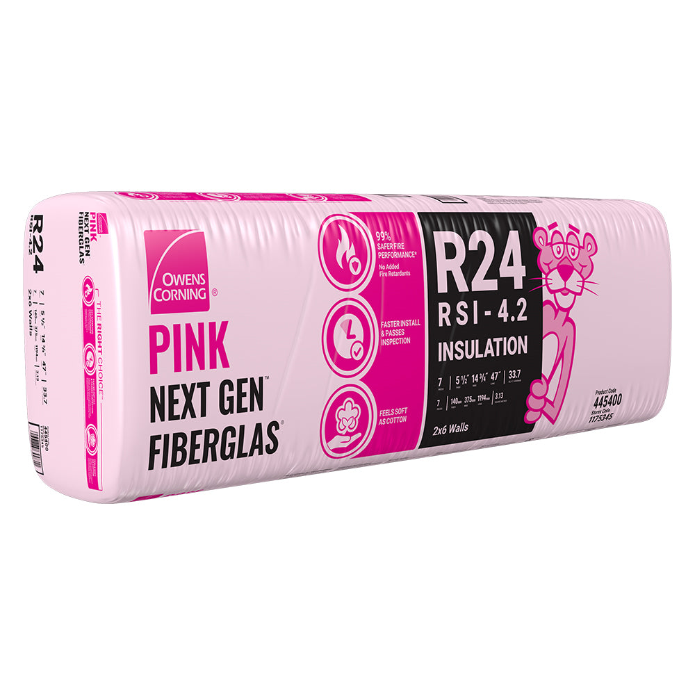 R-24 PINK NEXT GEN FIBERGLAS Insulation 14.75-inch x 47-inch x 5.5-inch (33.7 sq.ft.)