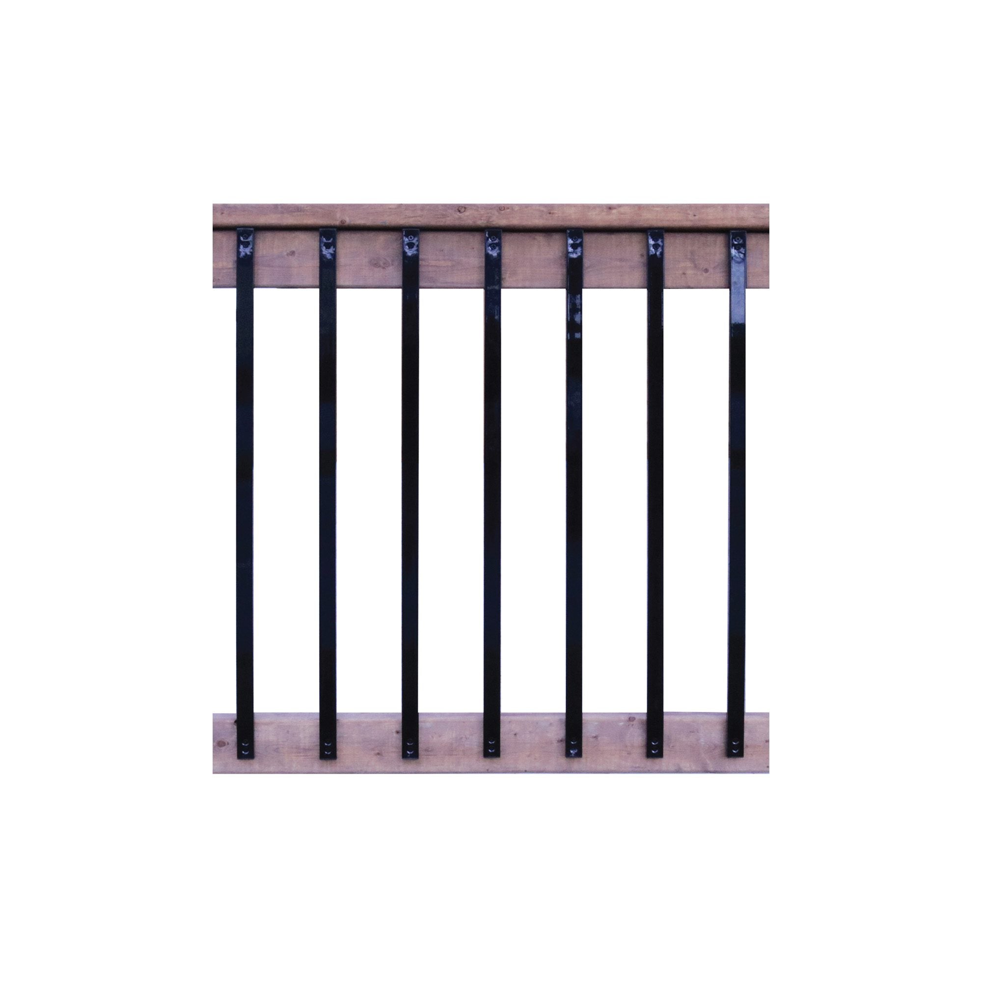 38" Galvanized Steel Rectangular Balusters, Black (10 Pack)