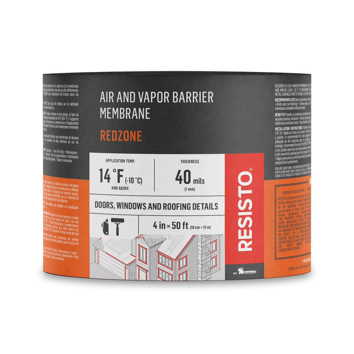 4" Air And Vapor Barrier Membrane Redzone