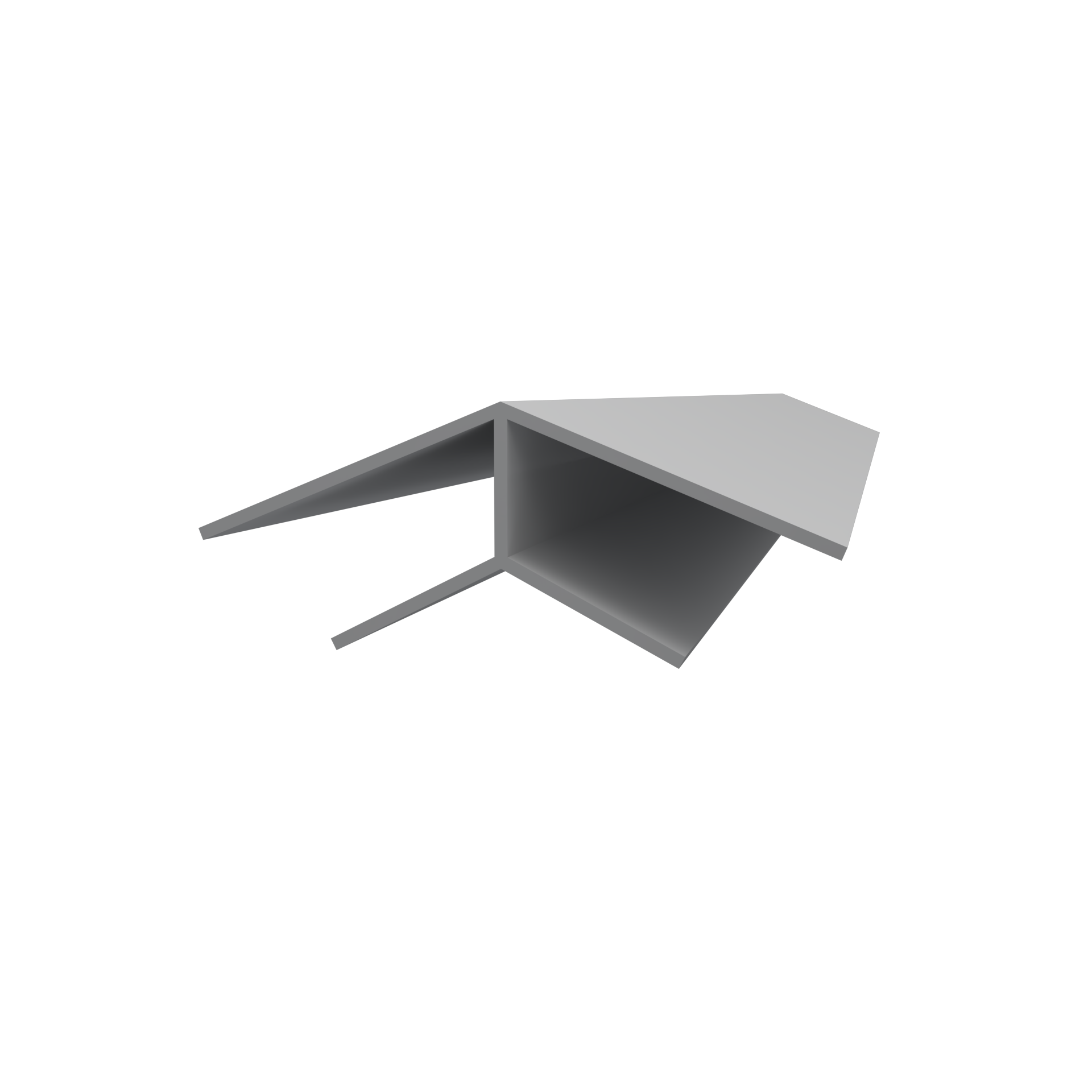 1"x2-1/8"x10' Trusscore PVC 45° H Channel Trim, Grey