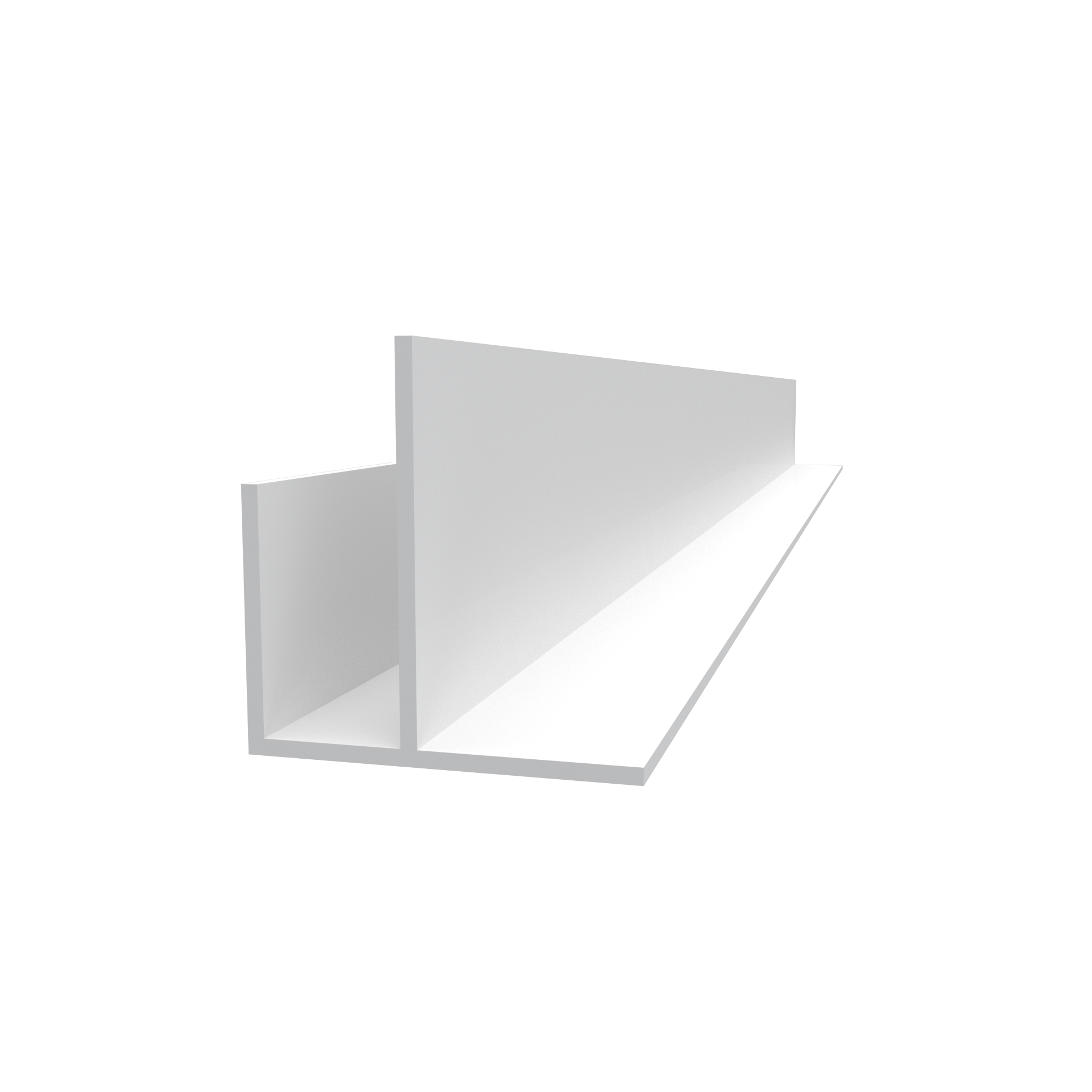 10’ x 1 1/8” x 1 3/16” Trusscore White PVC F Trim