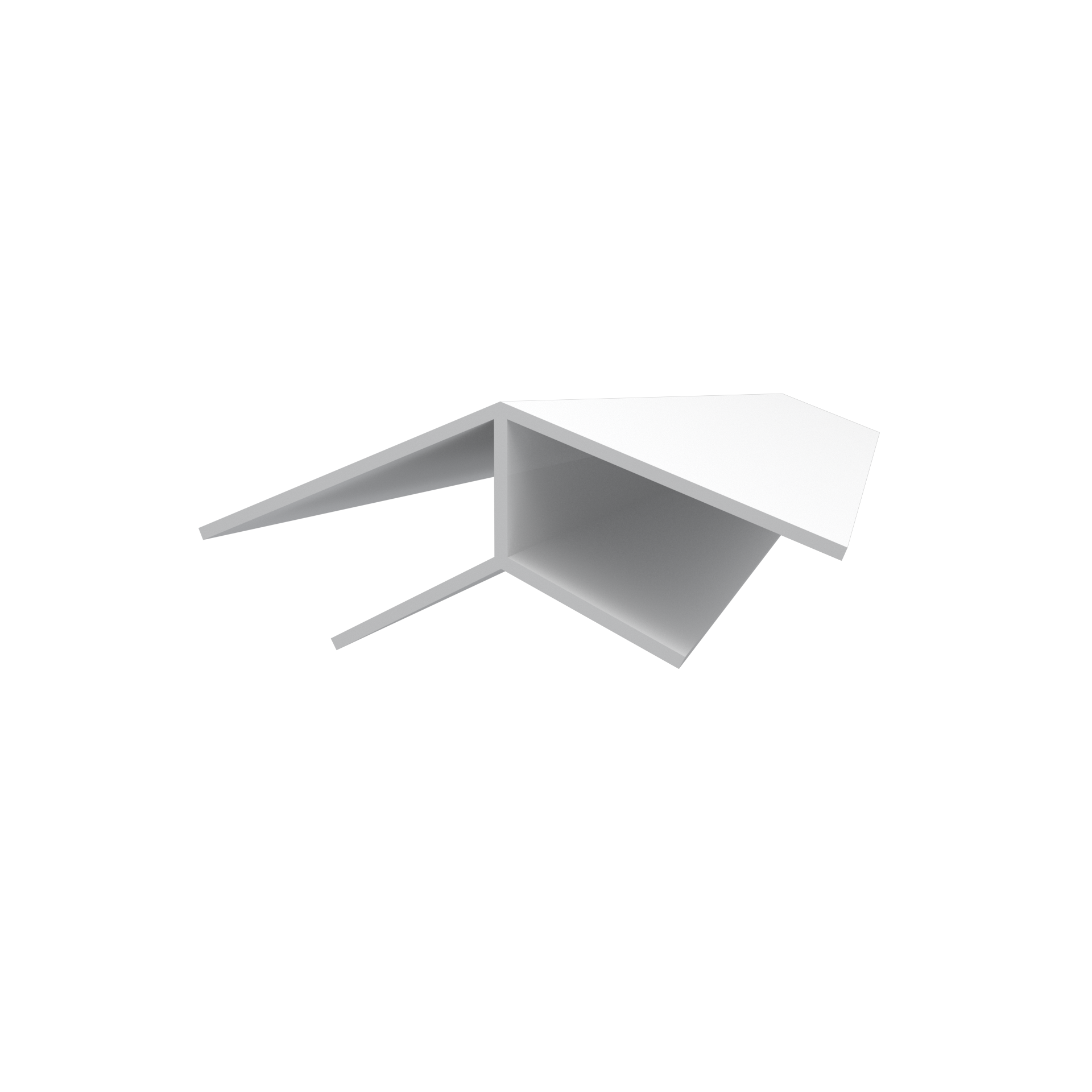 1"x2-1/8x10' Trusscore PVC 45° H Channel Trim, White