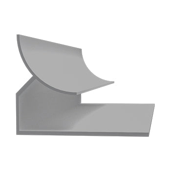 10’ x 1 1/4” x 1 5/8” Trusscore Gray PVC Small Inside Cove Corner Trim