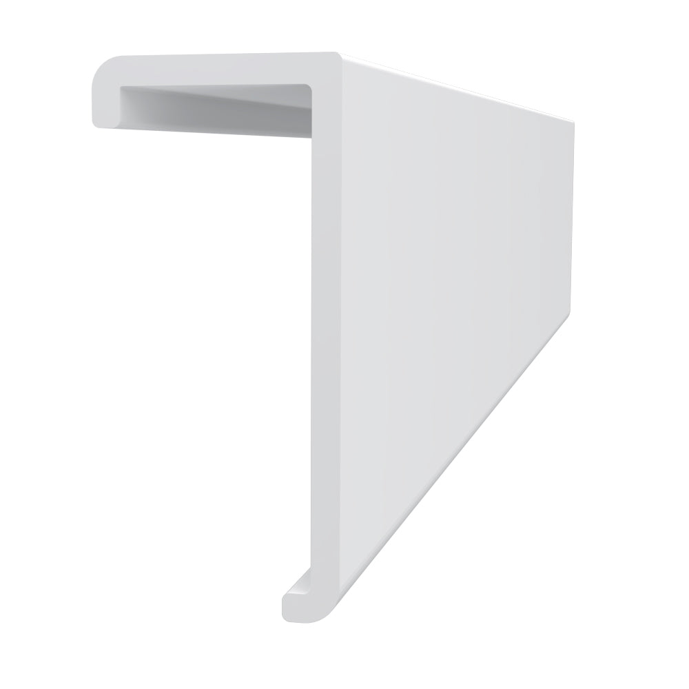 8’ x 1 5/16” x 5/8” Trusscore White PVC SlatWall Top Cap Trim