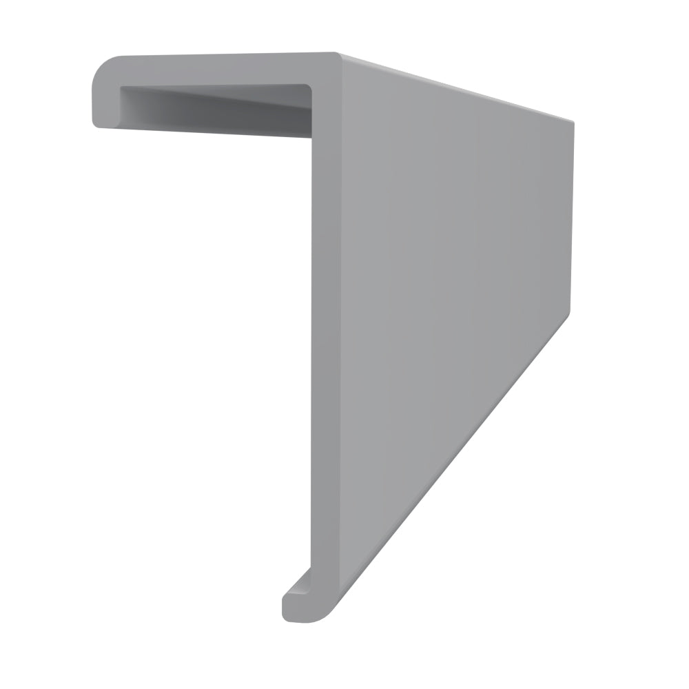 8’ x 1 5/16” x 5/8” Trusscore Grey PVC SlatWall Top Cap Trim