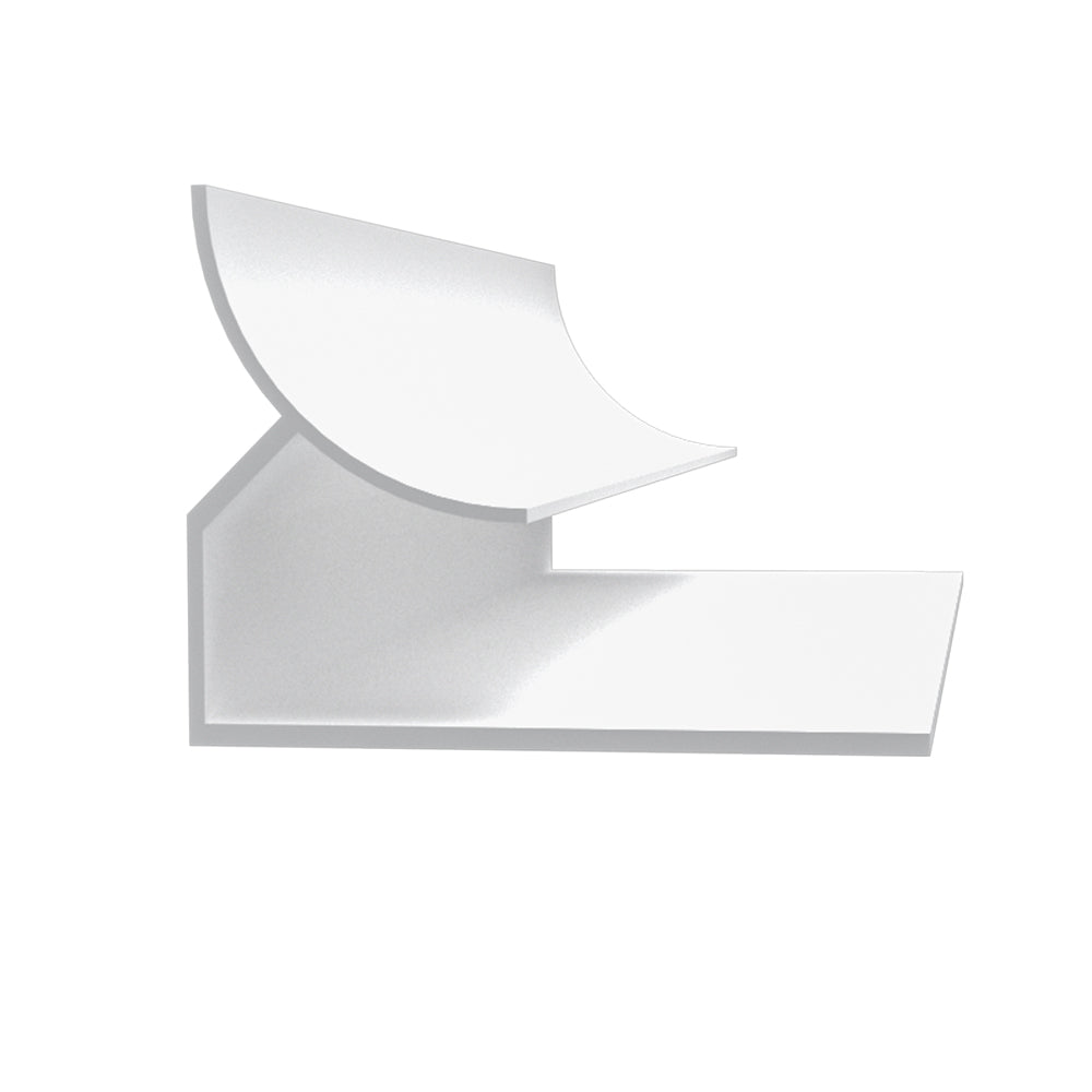 10’ x 1 1/4” x 1 1 5/8” Trusscore White PVC Small Inside Cove Corner Trim