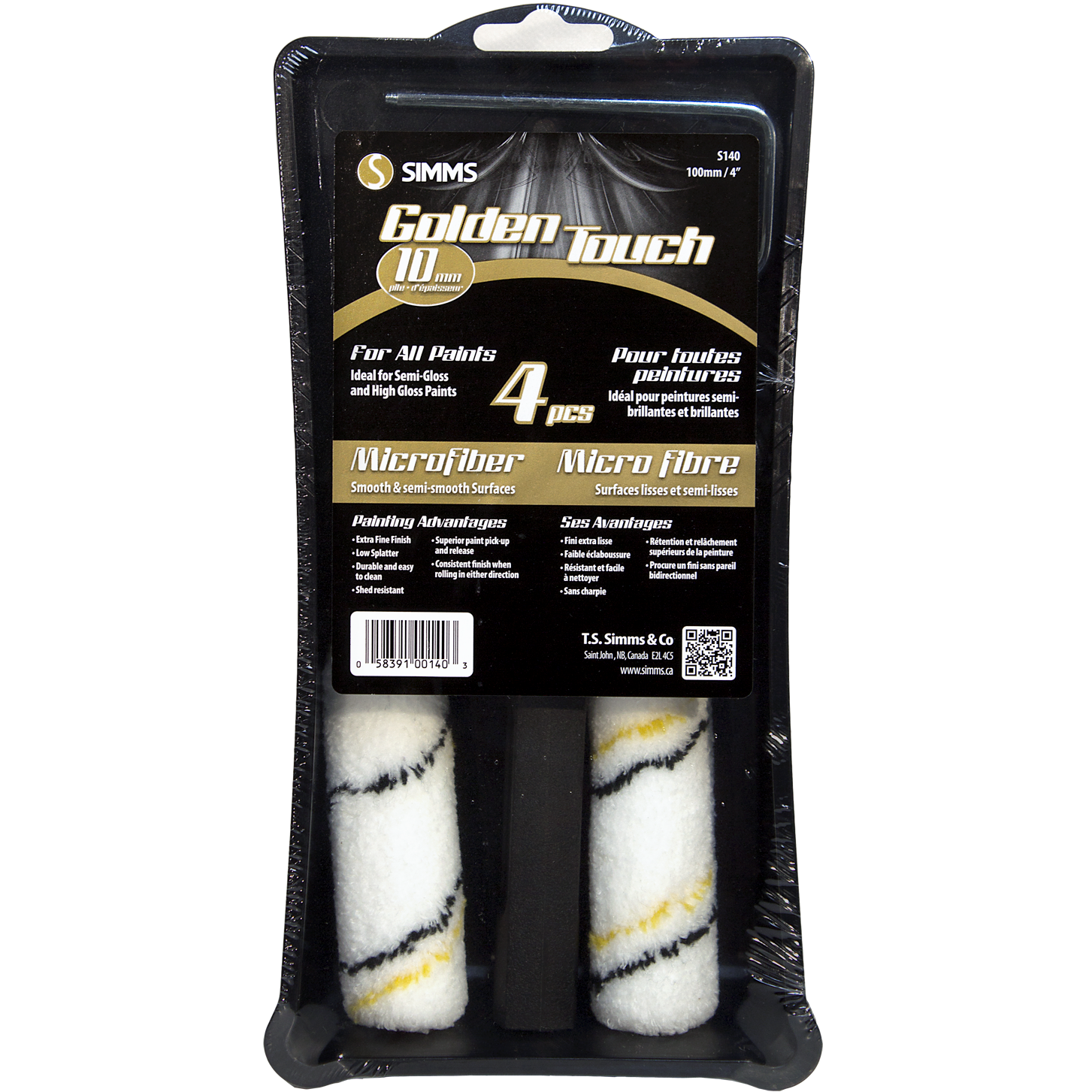 Microfiber Mini Roller Set 100mm (4 Pieces)