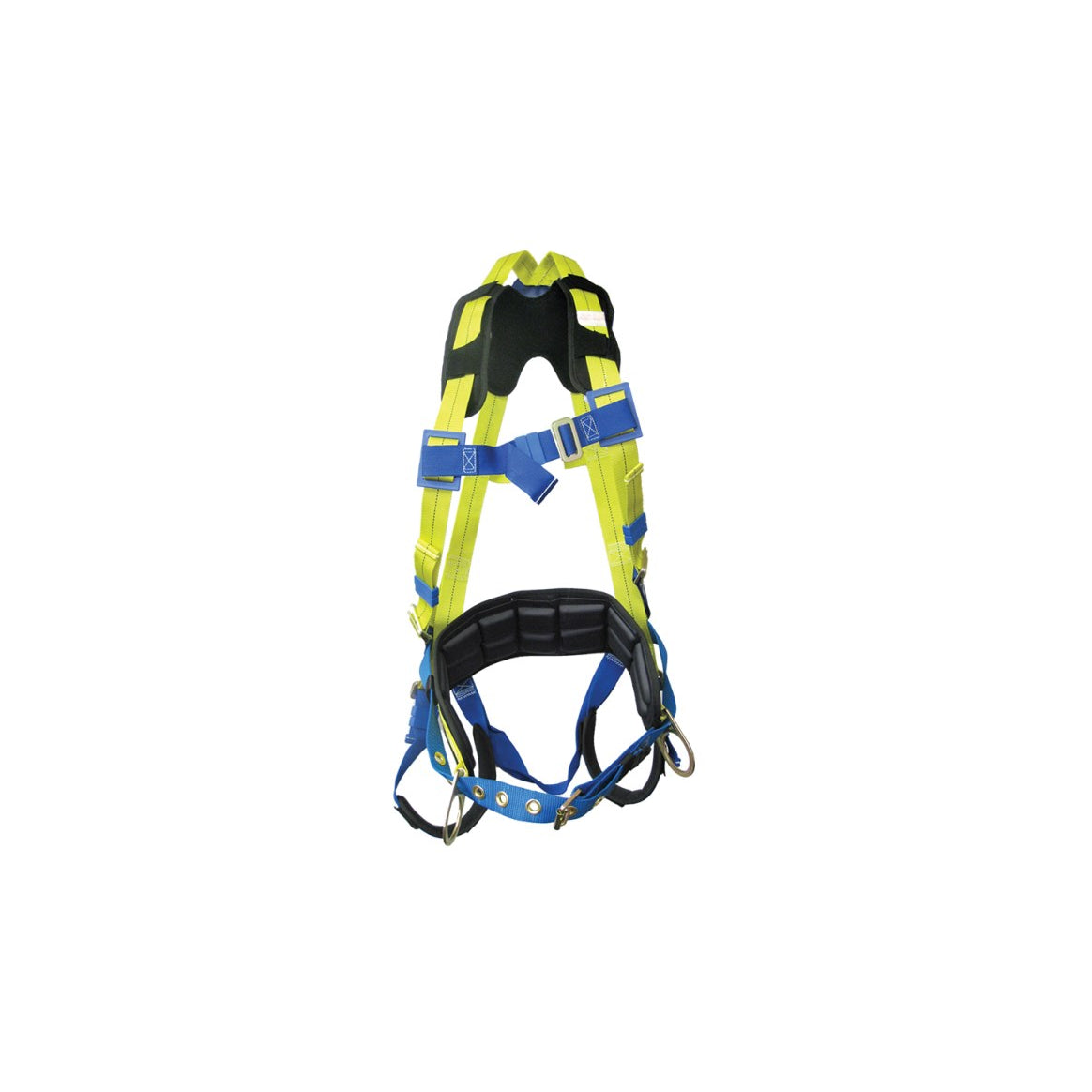 Padded Full Body Harness, Yellow, Blue, And Black