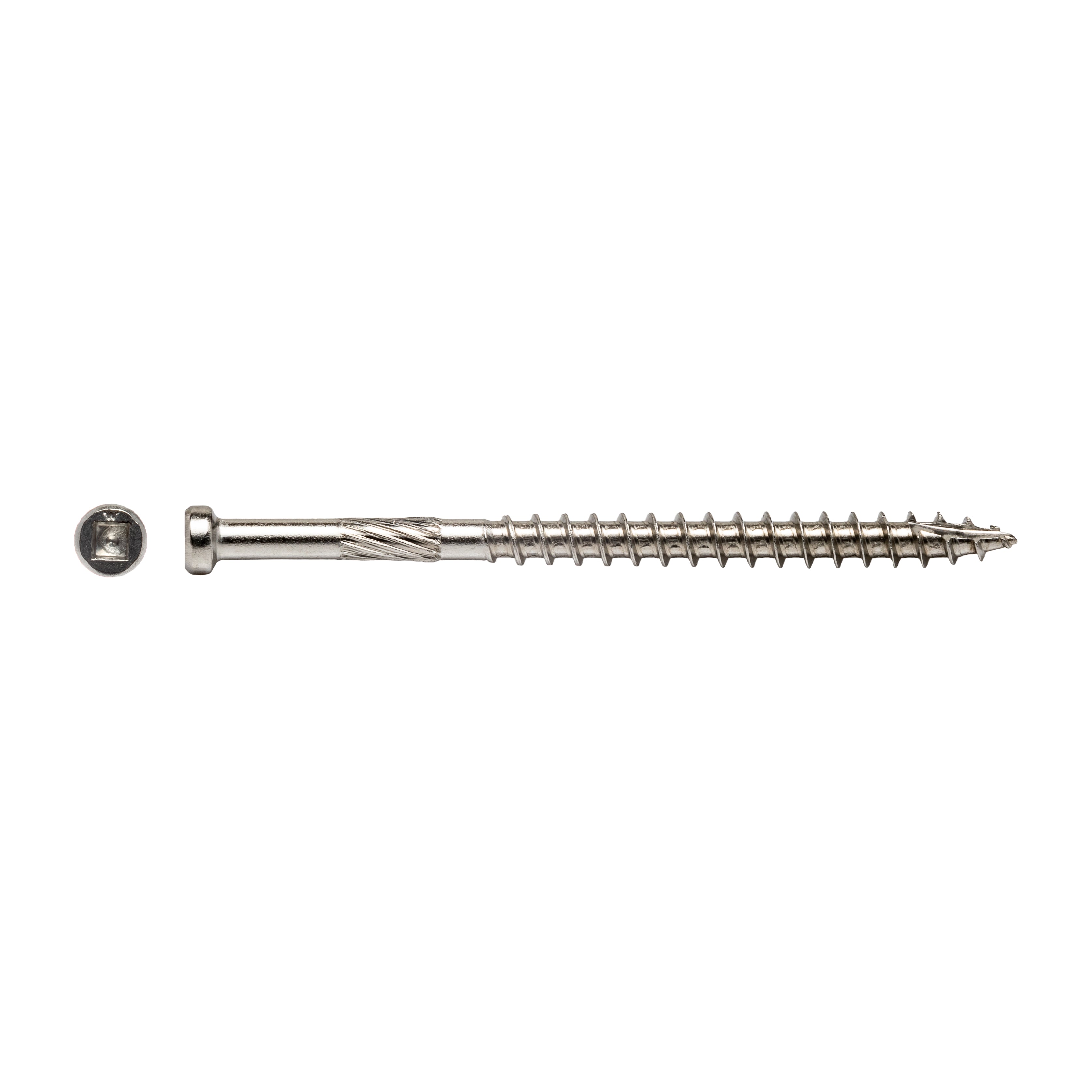 1# Bucket 8 x 3" Robertson® 316 Stainless Finish Screws (115/Bucket)