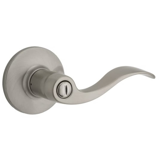Layton Lever Square Corner Latch - Privacy, Satin Nickel