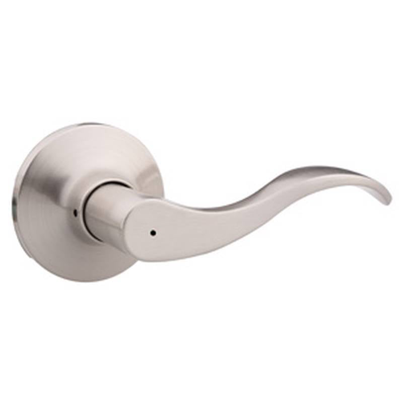 Layton Lever Drive In Latch - Privacy, Satin Nickel