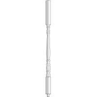 1-1/4"x36" Square Top Lacquered Baluster, White