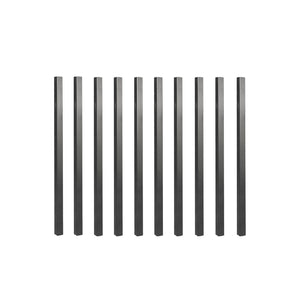 3/4"x36" Square Galvanized Steel Balusters, Black (10 Pack)