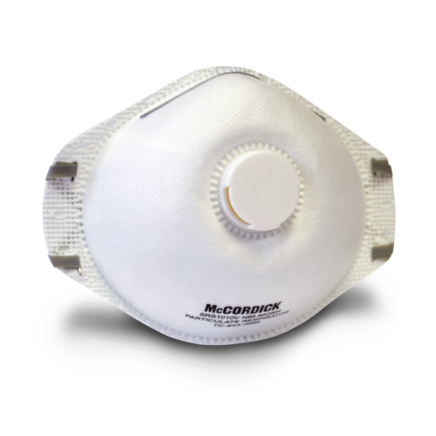 N95 Disposable Particulate Respirator With Exhalation Valve, White, (10/Box)