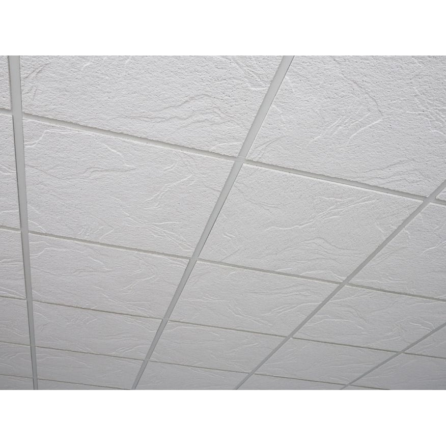 USG Ceilings Sandrift R808 Acoustical Panels 2 ft x 2 ft x 3/4 in, White, Shadowline (SL) Edge, 1 Piece