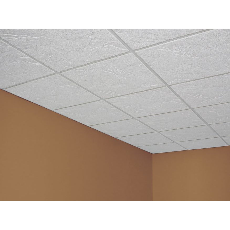 USG Ceilings Sandrift R808 Acoustical Panels 2 ft x 2 ft x 3/4 in, White, Shadowline (SL) Edge, 1 Piece