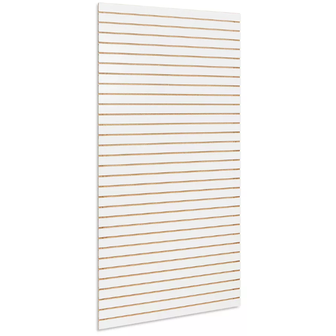 4 ft X8 ft SLOTWALL SHORT GROOVE WHITE