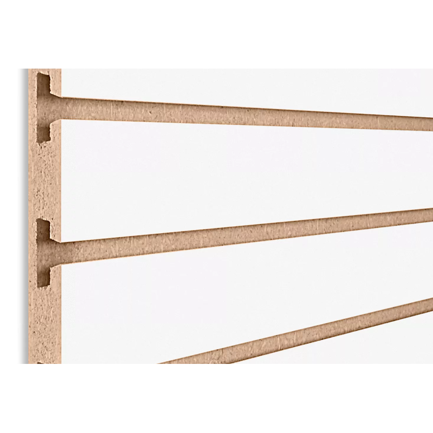 4 ft X8 ft SLOTWALL LARGE GROOVE WHITE