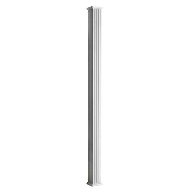 Colonial Elegance Square Aluminum Column 5.25"x10', White