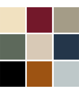 Swatch colours for window frames from Frank by Ostaco