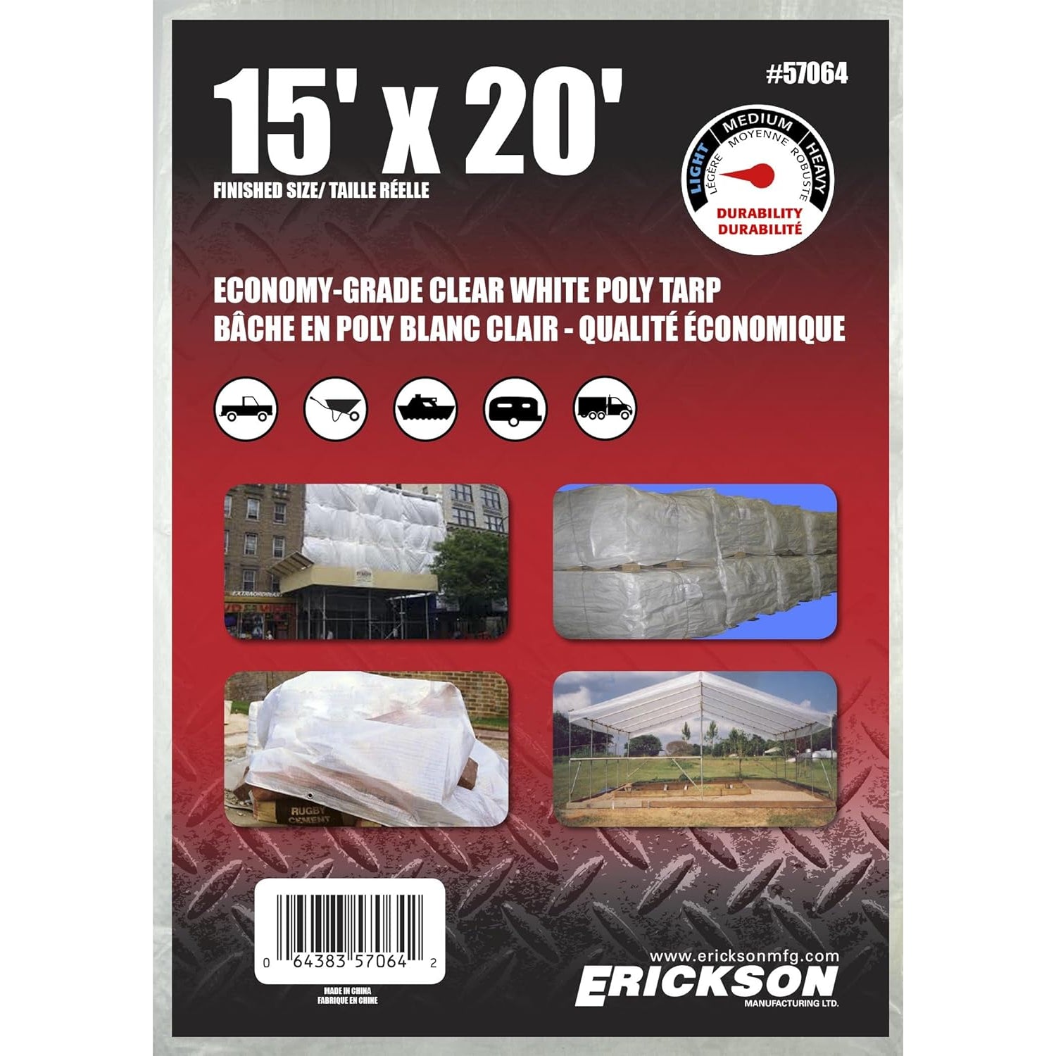 15'x20' All Purpose Tarp, Clear