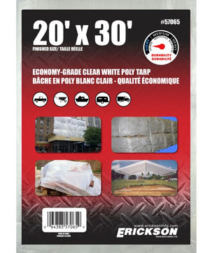 ALL-PURPOSE TARP 20 FT L X 30 FT W POLY CLEAR