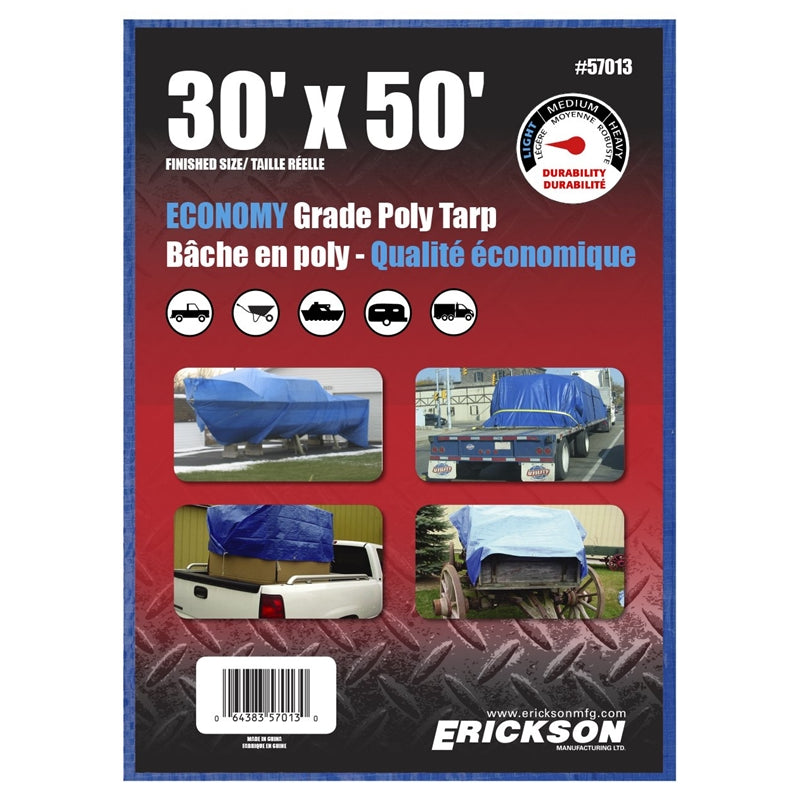 ALL-PURPOSE TARP 30 FT L X 50 FT W POLY BLUE