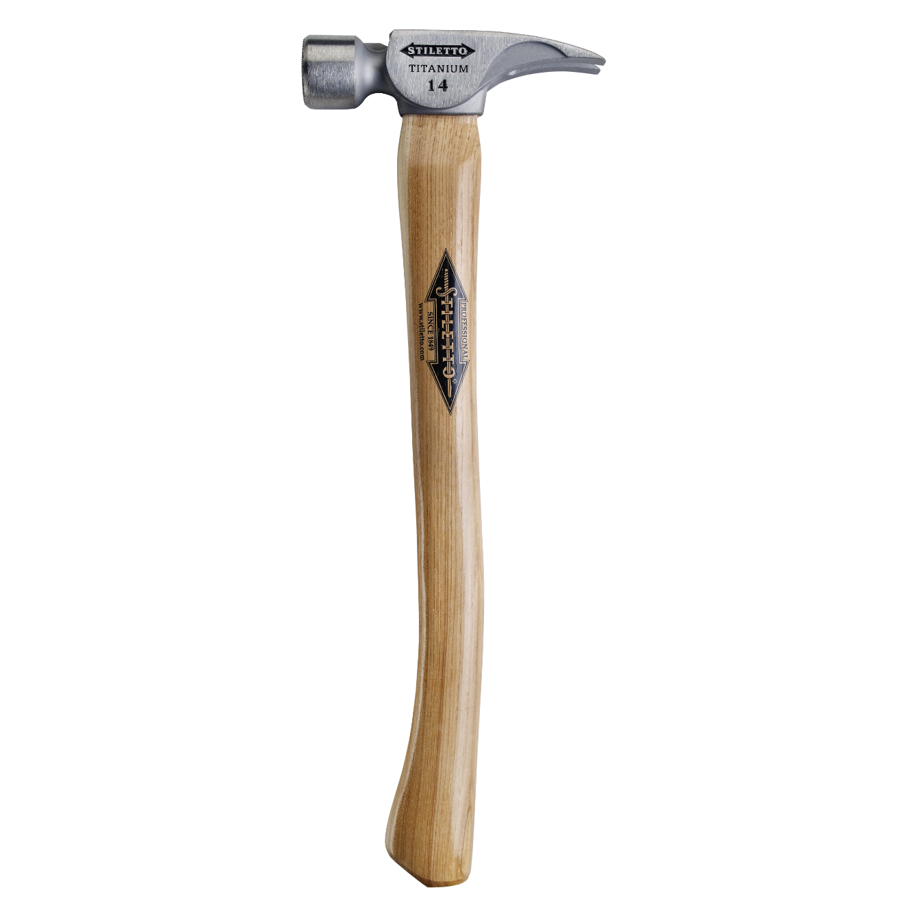 18" Titanium Milled Face Hammer With Straight Hickory Handle, 14oz