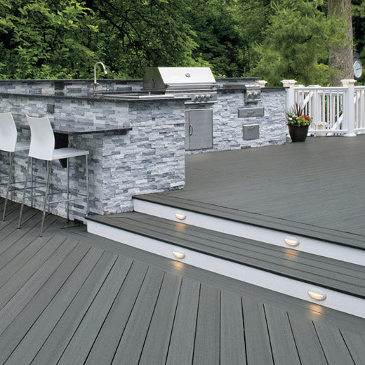 1" x 6" x 20' Timbertech Prime Plus Collection Grooved Decking Board, Sea Salt Gray