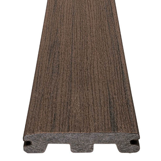 1" x 6" x 16' Timbertech Prime Plus Collection Grooved Decking Board, Dark Cocoa