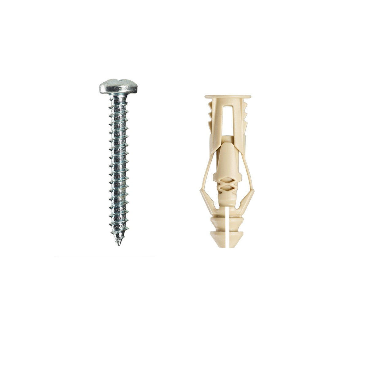 #6 TripleGrip Wall Anchor w/ Screws, Beige (6 Pack)
