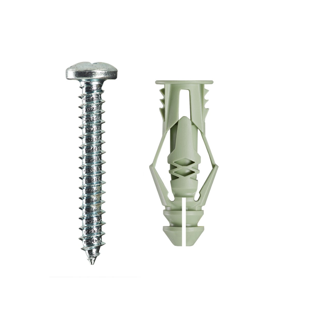 #12 TripleGrip Wall Anchor w/ Screws, Green (2 Pack)