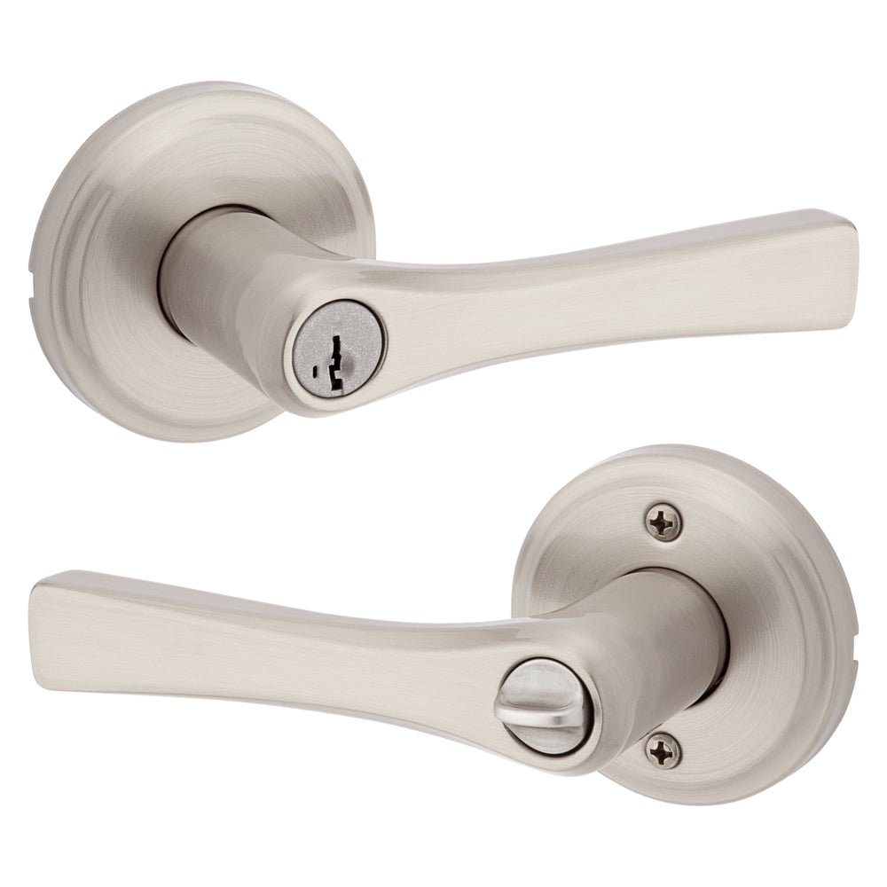 Katella Lever - Keyed, Satin Nickel
