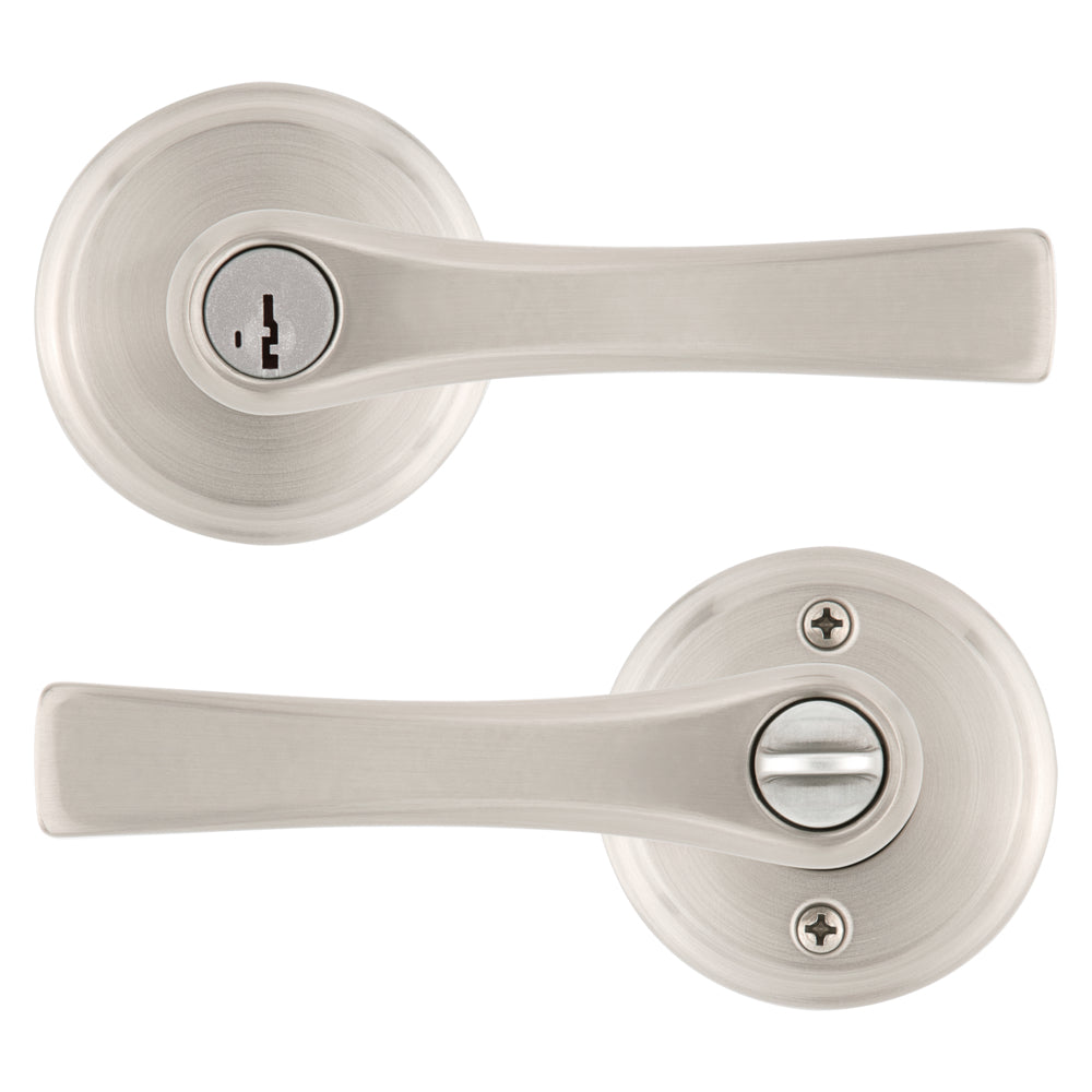 Katella Lever - Keyed, Satin Nickel