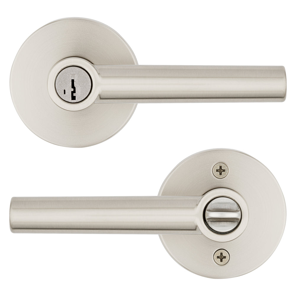 Milan Lever (Round) -Keyed - featuring SmartKey SATIN NICKEL