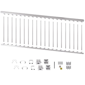 8′ Long x 36″ High White Aluminum Stair Railing Kit