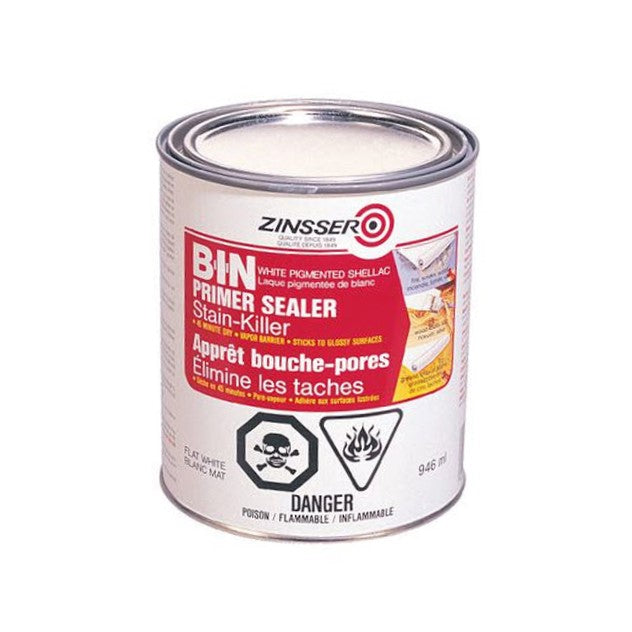 Zinsser BIN Shellac-Based Ultimate Performance Primer Sealer & Stain Killer, 946mL