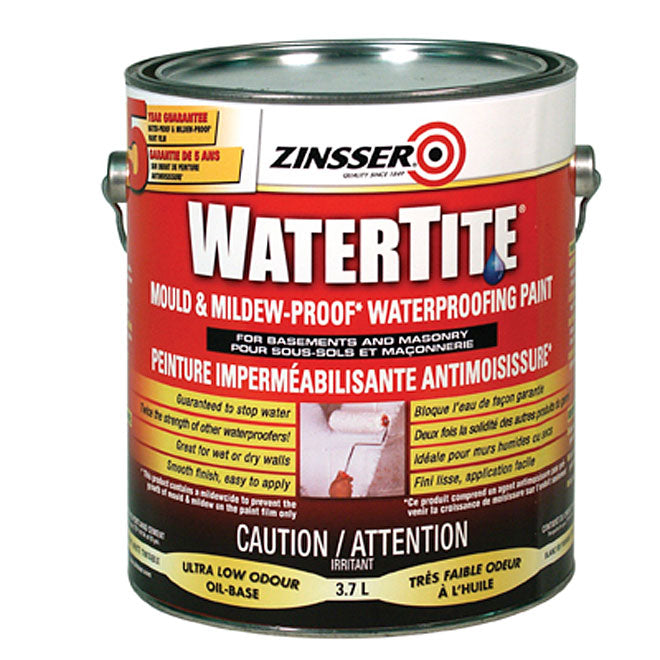 Zinsser Watertite Mould & Mildew Proof Waterproofing Oil-Based Paint, 3.78L