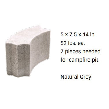5"x7-1/2"x14" BBQ Block, Natural Grey