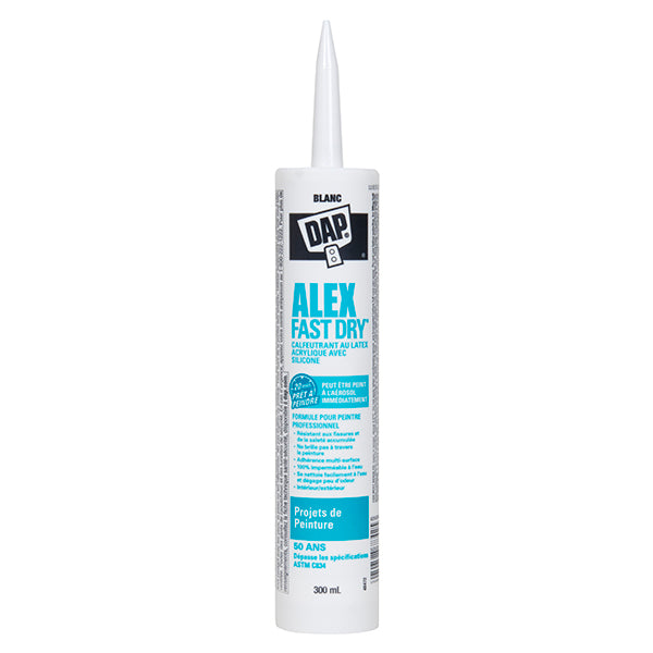 DAP ALEX FAST DRY   Acrylic Latex Caulk Plus Silicone WHITE 300 ML